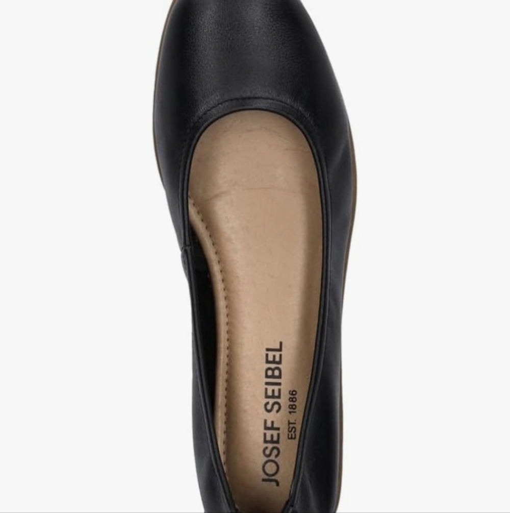 Josef Seibel Black Leather Flats Size Urope39